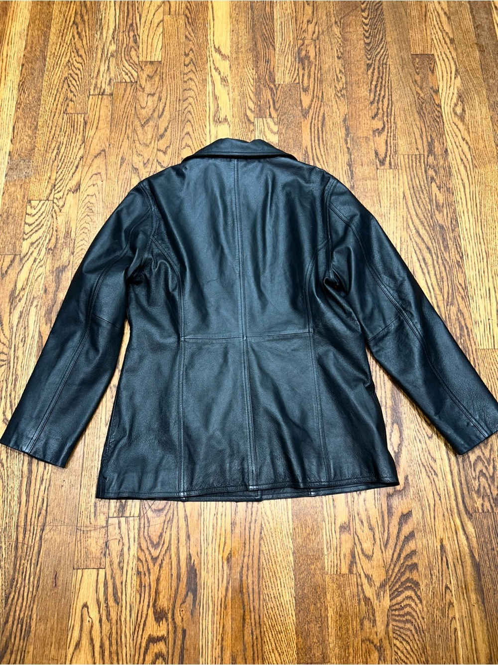 Jacqueline Ferrar Women’s Black Genuine Leather Button Front Jacket Size L - Picture 11 of 11